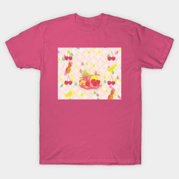 CHERRY PINEAPPLE PATTERN T-Shirt by Showdeer